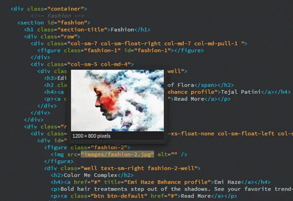 Dreamweaver CC教程：在代码视图中预览图像和颜色