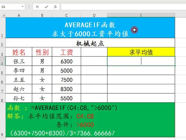 如何利用average 函数求平均值（excel中averageif函数的使用方法