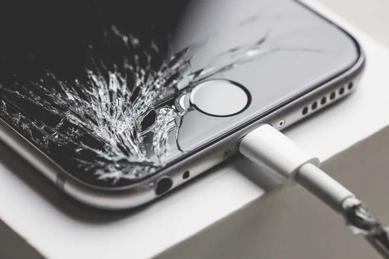 屏幕碎裂的 iPhone 6