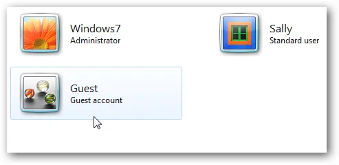 Windows 7 帐户选择器。