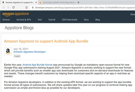 windows11的Android未来有保障：Amazon Appstore 将支持 App Bundles