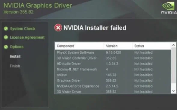 Win10系统Nvidia显卡驱动安装失败